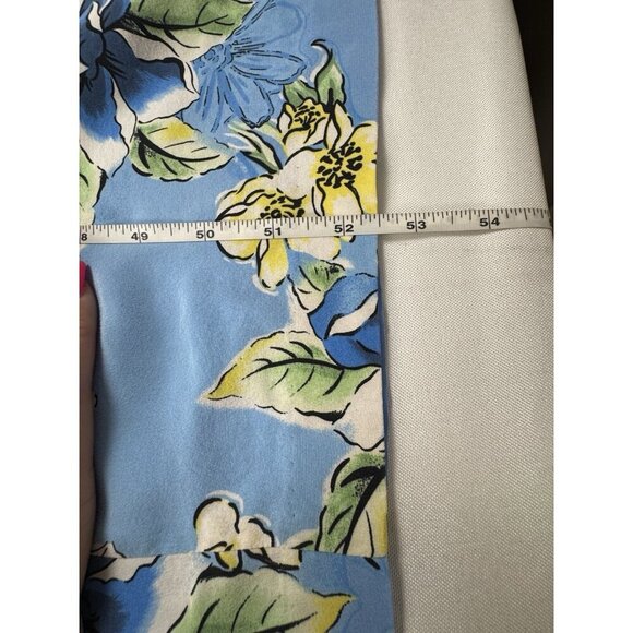 Metro Style Blue Silk Floral Maxi Dress 14 Elegant Fitted Summer Garden Cottage - Picture 13 of 14